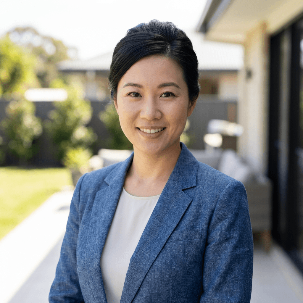 Female financial broker, professional appearance
